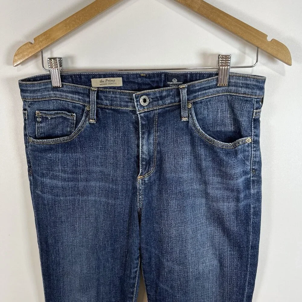 AG Adriano Goldschmied Jeans Womens 30R The Prima Mid-Rise Cigarette Skinny Dark